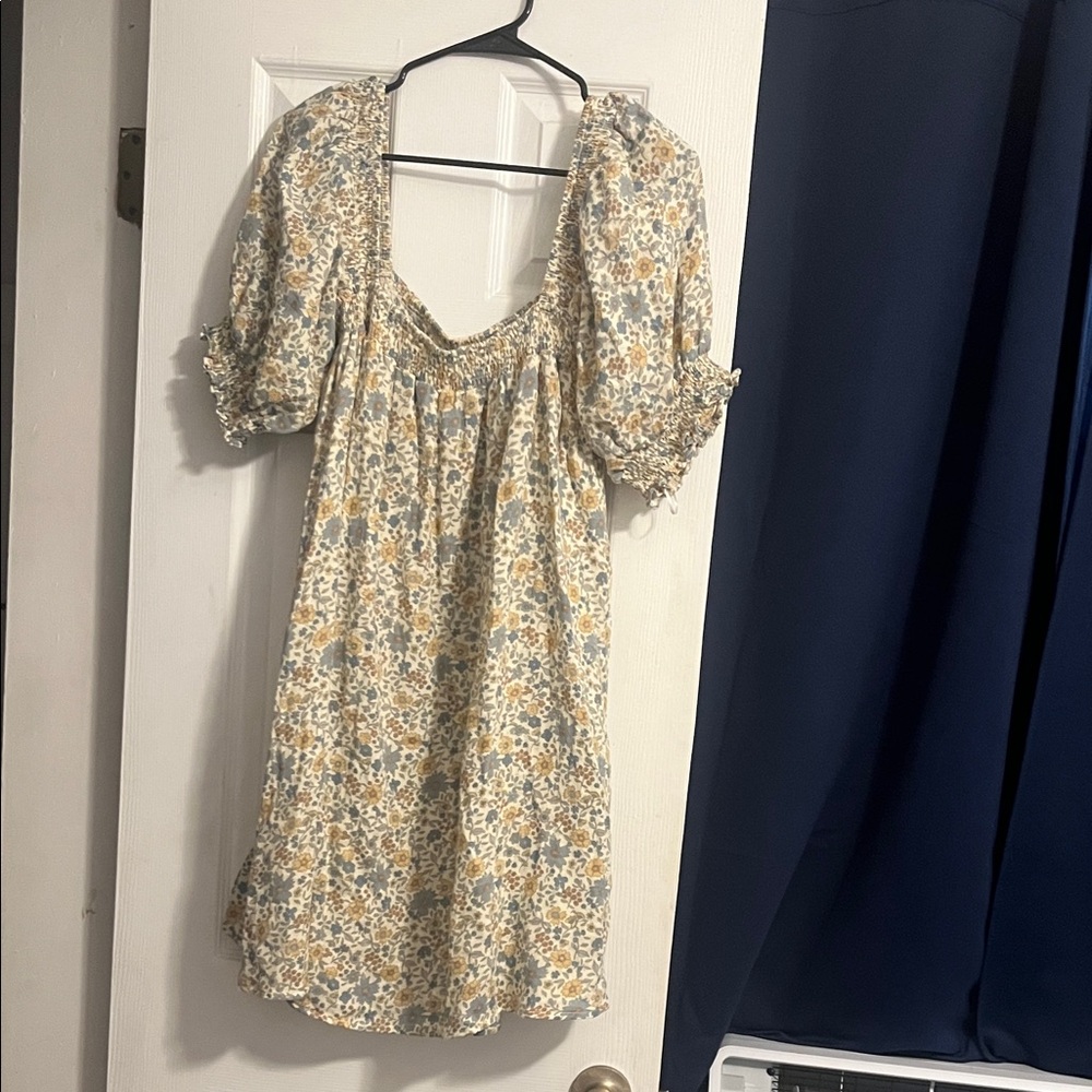Rylee + Cru Blue and Yellow Floral Mini Dress